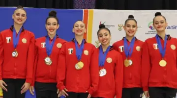 منتخب الجمباز الإيقاعي الجماعي للكبار يتوج بذهبية البطولة الإفريقية